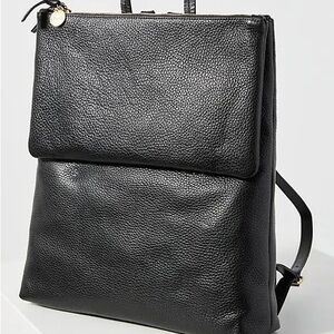 Clare V Elegant Black Leather Backpack